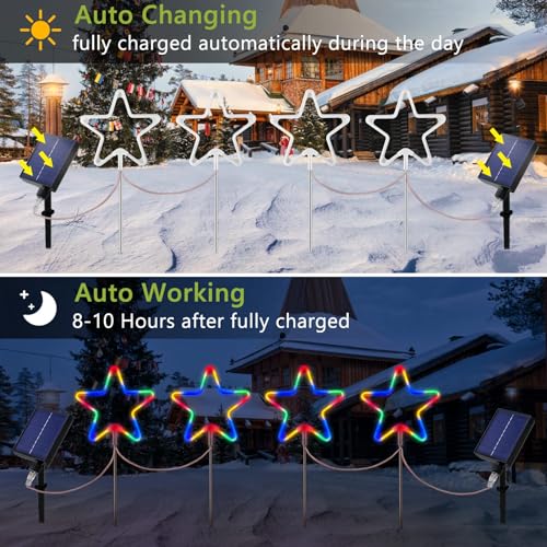 Christmas-Decorations-Outside-Christmas-Pathway-Lights-4Pcs-Big-LED-Neon-Star-Solar-Christmas-Garden-Stake-Lights-with-Remote-8-Modes-Waterproof-for-Xmas-Yard-Garden-Lawn-Pathway-Porch-Outdoor-Decor