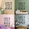Beach Quotes Vinyl Art Sticker 36x40cm Equipped with Transfer Film kit Black #3