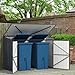 COSTWAY Mülltonnenbox für 2 x 120 L Mülltonnen, wetterfester Gartenschuppen mit abschließbarer Tür, Outdoor Geräteschuppen aus Metall, Gerätehaus für Fahrrad, Werkzeug, 193 x 86 x 127 cm