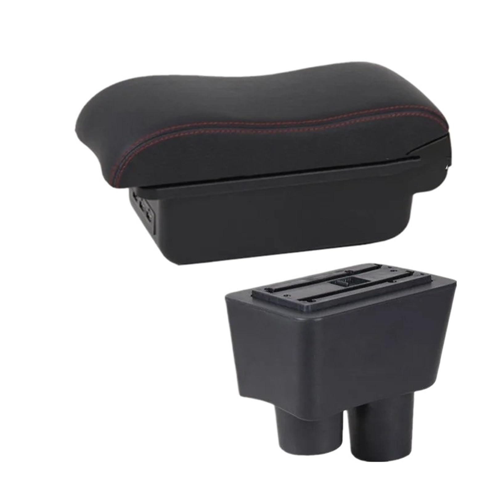 Umdjju B1 Red Line 3Usb For Nissan For Versa For Armrest 2011-2022 Car Box Storage Interior Dedicated Retrofit Accessories Car Centre Console Armrest Box(B1 Red Line 3Usb)