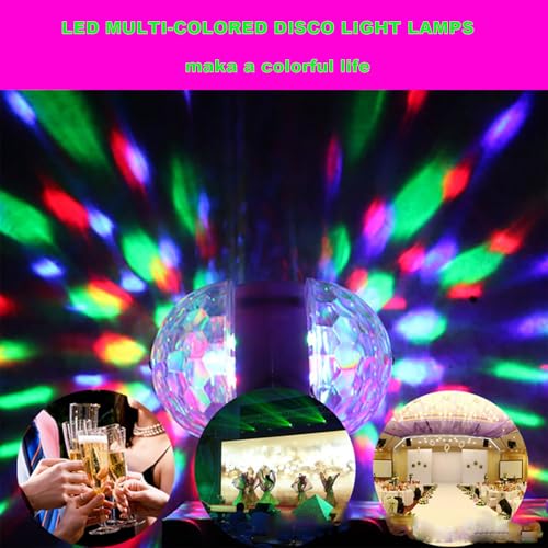Image of Disco Lights Colorful Rotating Magic Ball Lights, AC85-265V E26 /E27 RGB LED Stage DJ Light Multi-Colored Fun Lamp for Dance Parties Birthday Karaoke Halloween Christmas (6 Pack)