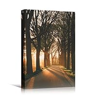 Canvas Wall Art Autumn Dramatic Forest Landscape Living Room Orange Photography Rustic - 12x18 inches