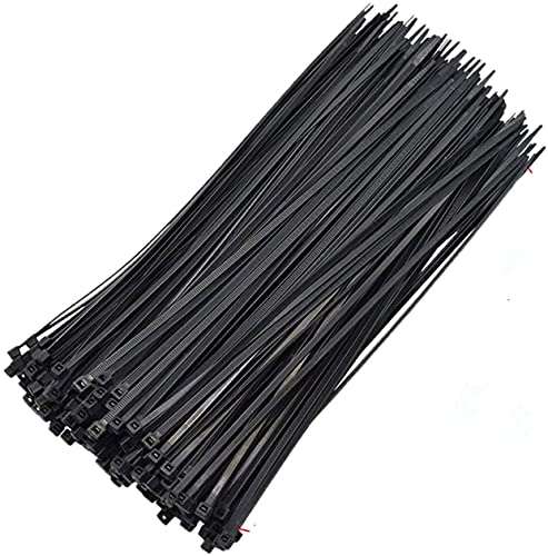 JANEMO Electrical Cable Ties,100 PCS 8 Inch Black Zip Ties, Plastic Cable Ties Reusable,Nylon Cable Wire Ties for Office,Home,Outdoor and Indoor