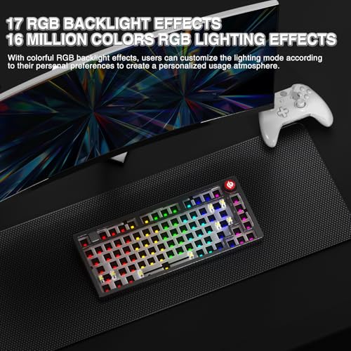 Image of CORBOBO LEOBOG Hi75C Upgraded Wired Mechanical Keyboard Kit - Aluminum Alloy Gasket Mount 75% Barebones DIY Base with Hot Swap, RGB Backlighting & Volume Knob - Enhanced Custom Gaming Keyboard Build