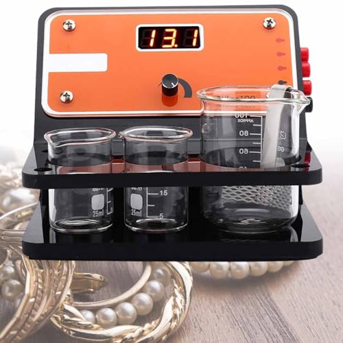 vnmudzeo Electroplating Processing Tools Digital Display,Adjustable Voltage Professional Partial Gold Plating Machine,for Gold Silver Copper Plating Decoration