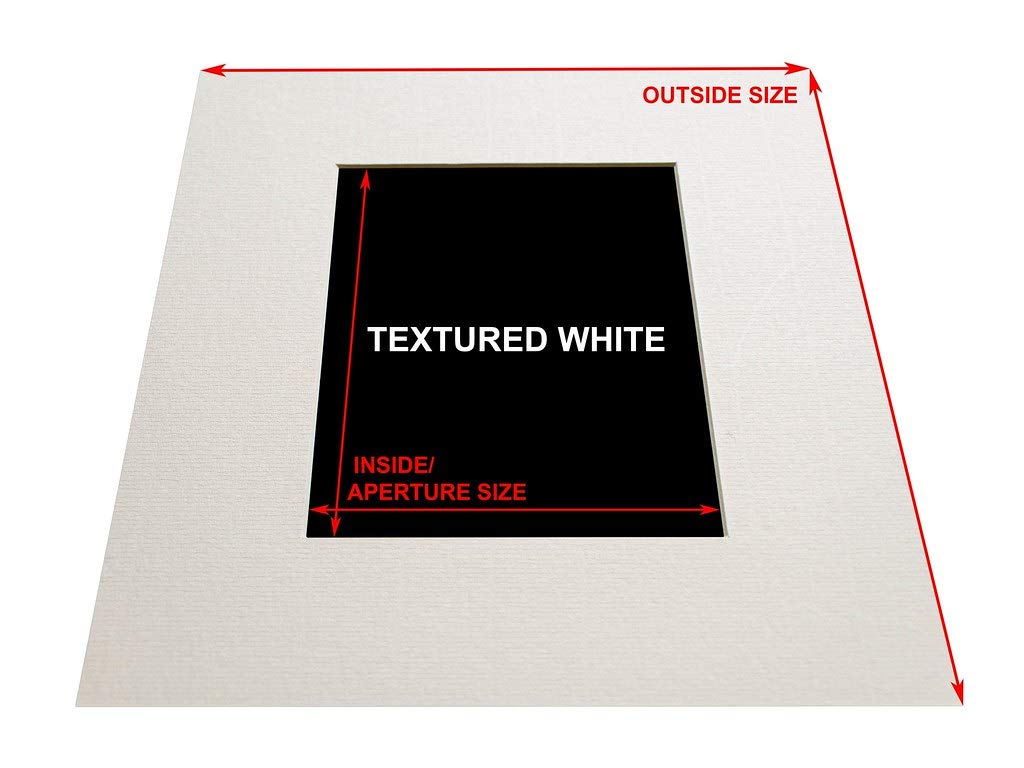MAX Size - A2 (59.4 x 42cm) - Pack of 1 - Photo/Picture MOUNTS - Custom Cut to Size - Bevel Cut (Textured White)