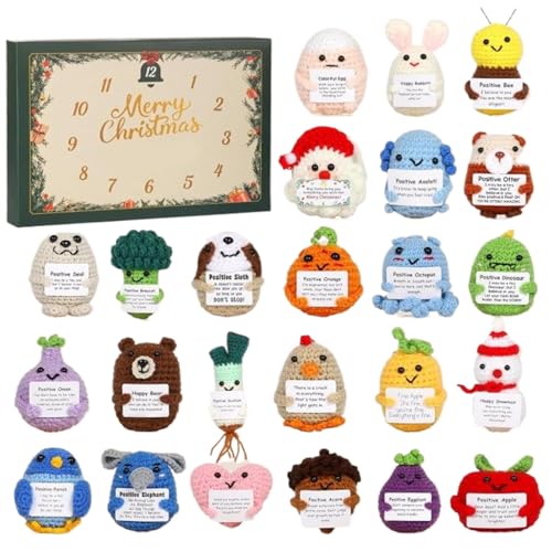 Emotionaler Unterstützung Adventskalender 2025, Weihnachten Positiver Adventskalender 2025 Mit 24 Stück 2D Acryl Design Emotionales Ornament Weihnachts Countdown Kalender Für Kinder Erwachsene