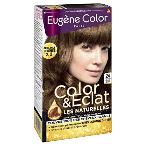 Coloration blond doré N°24 EUGENE COLOR pour masquer les cheveux blancs efficacement