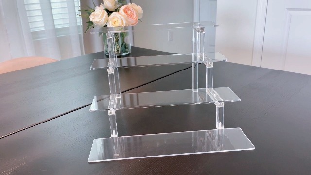 Acryl Treppenständer – Schwarz, 12-stufig, Für Donuts, Cupcakes, Parfüm & Sammlerstücke