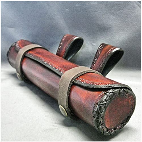 SQYDS Vintage Mittelalterliche Gürteltasche Steampunk Schmuck Gürtel Trommeltasche PU Leder Hüfttaschen Mittelalterliche Schriftrolle Fall Dokument Manuskript Gürteltasche Halloween Kostüm Zubehör Cover