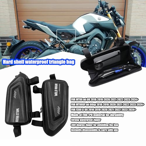 Alforja lateral impermeable de concha dura para motocicleta MT-09 MT-09SP FZ-09 2018-2024, par izquierda y derecha, color negro miniatura 2