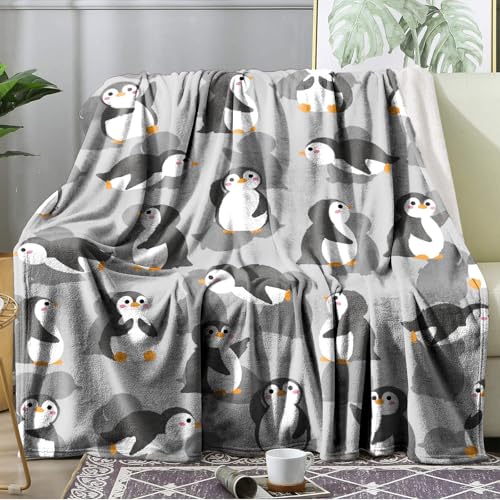 Ultra Soft Fleece Blanket- Lightweight & Warm Throw Blanket for Couch Cozy Plush Sherpa Blanket for Adults Kids Durable & Easy Care (Penguin 40x50 in)