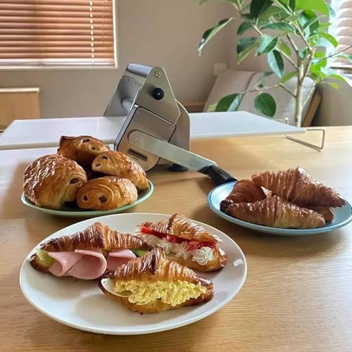 Rullo compatto in acciaio inox – Sfogliatrice manuale con spessore regolabile per cottura professionale, perfetta per pizzerie, panetterie e chef domestici