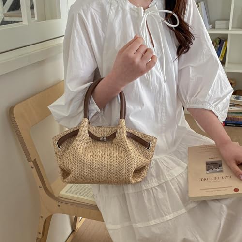 Bolso tote de paja para mujer verano miniatura 2