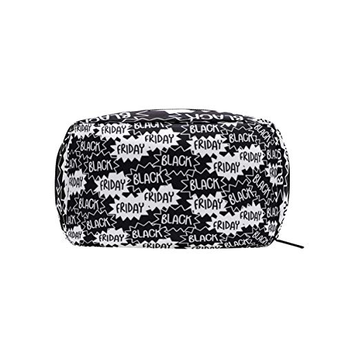 Preisvergleich Produktbild FAJRO Kosmetiktasche mit nahtlosem Muster, Schwarz