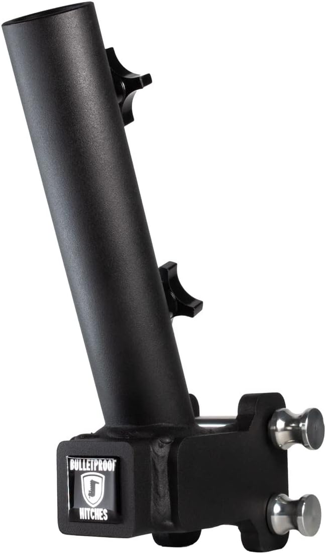 BulletProof Hitches - Trailer Hitch Flag Pole Holder - Flag Holder for Truck, RV, & SUV - Solid Steel, Corrosion Resistant, Black Powder Coat