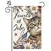 250 year american anniversary flag Cat July 4th God Bless Garden Flag 12x18 inch Double sided Burlap Home Outdoor Yard Decor Flag