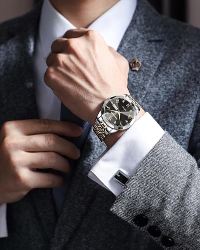Image of PINDOWS Watch for Men Big Dial Analog Digital Black Silicone Sport Multifunction Luminous LED Dial Waterproof Watches Fashion Wristwatches