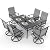 Pamapic 7-Piece Patio Dining Furniture Set with Swivel Chairs, Outdoor Table & 6 Textilene Chairs for Garden, Backyard, Pool, Deck, Charcoal