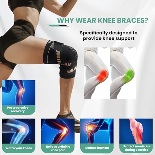 Image of Copper Knee Brace Suppot for Women with Adjustable Strap (2pack, Medium) | Customizable knee support, Copper-infused, Arthritis, meniscus tear, knee pain relief & working out,running support
