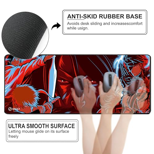 Image of Samurai Warrior Mouse Pad 12x32 Inch 3mm Extended Gaming Desk Mat with Anti-Slip Rubber Base Mousepad for Smooth Surface Desk pad for PC & Laptop Use Waterproof & Stiched (Multicolour) Deskpad