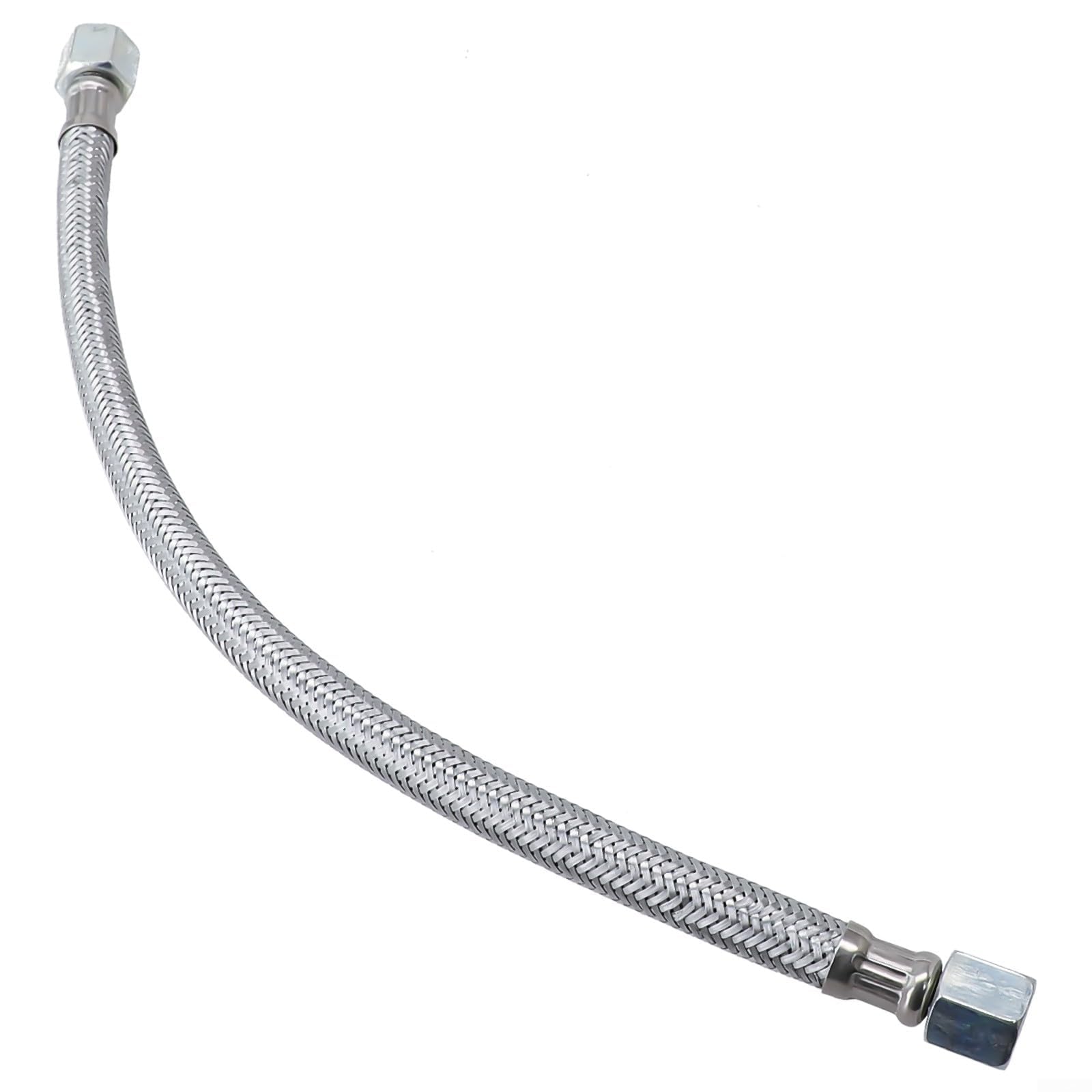 Compressore per tubo di collegamento in acciaio inossidabile con 2 adattatori. Tubo dell'aria flessibile per sistema di condotte ad aria compressa, lunghezza 35,0 cm. Raccordi a doppia rotazione su