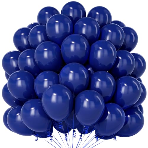 Teselife 100 Ballons Bleu Marine en Latex Mat 12 Pouces, pour Anniversaire Homme Garçon, Union Jack, Anniversaire, Mariage, Fiançailles, Diplôme,...