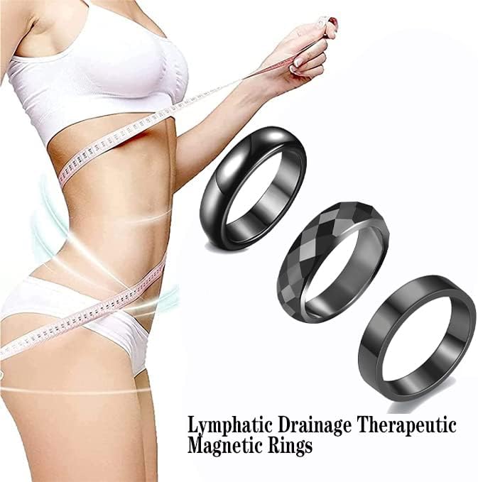 Miniatura 7 de Anillos magnéticos terapéuticos de drenaje linfático, anillos de hematita de terapia magnética para hinchazón, anillos de desintoxicación de