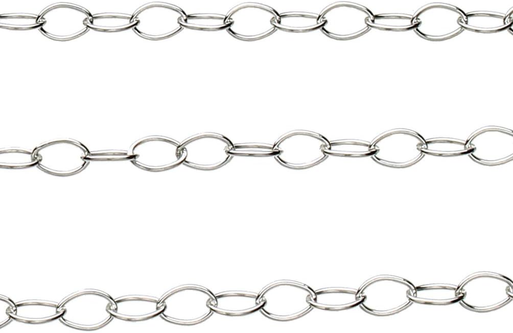 Sterling Silver 2.5x4mm Cable Chain Italy Unfinished Bulk 5 Ft.