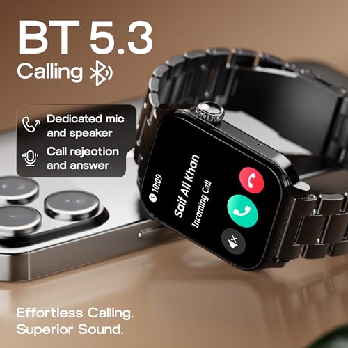 Image of GOBOULT Drift 2 Smart Watch 1.83'' HD Display,15 Days Battery Life, 150+Watchfaces, 500 Nits Brightness, AI Voice Assistant, SpO2 Monitoring (Storm Grey) (Metal Black)