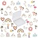 SUNNYCLUE 1 Box 40 Stück 20 Stile Legierung Emaille Einhorn Anhänger Regenbogen Claud Charms Buntes Herz Kuchen Blume Baum Ohrring Charm Baumeln Für Frauen DIY Schmuckherstellung Armband Halskette