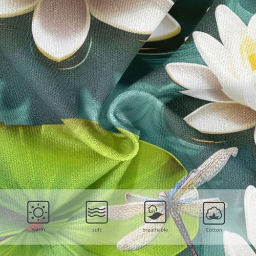 Cotton Girls Underwear Toddler White Water Lilies Green Panties Little Girl Print Briefs Kids Undies 2t3