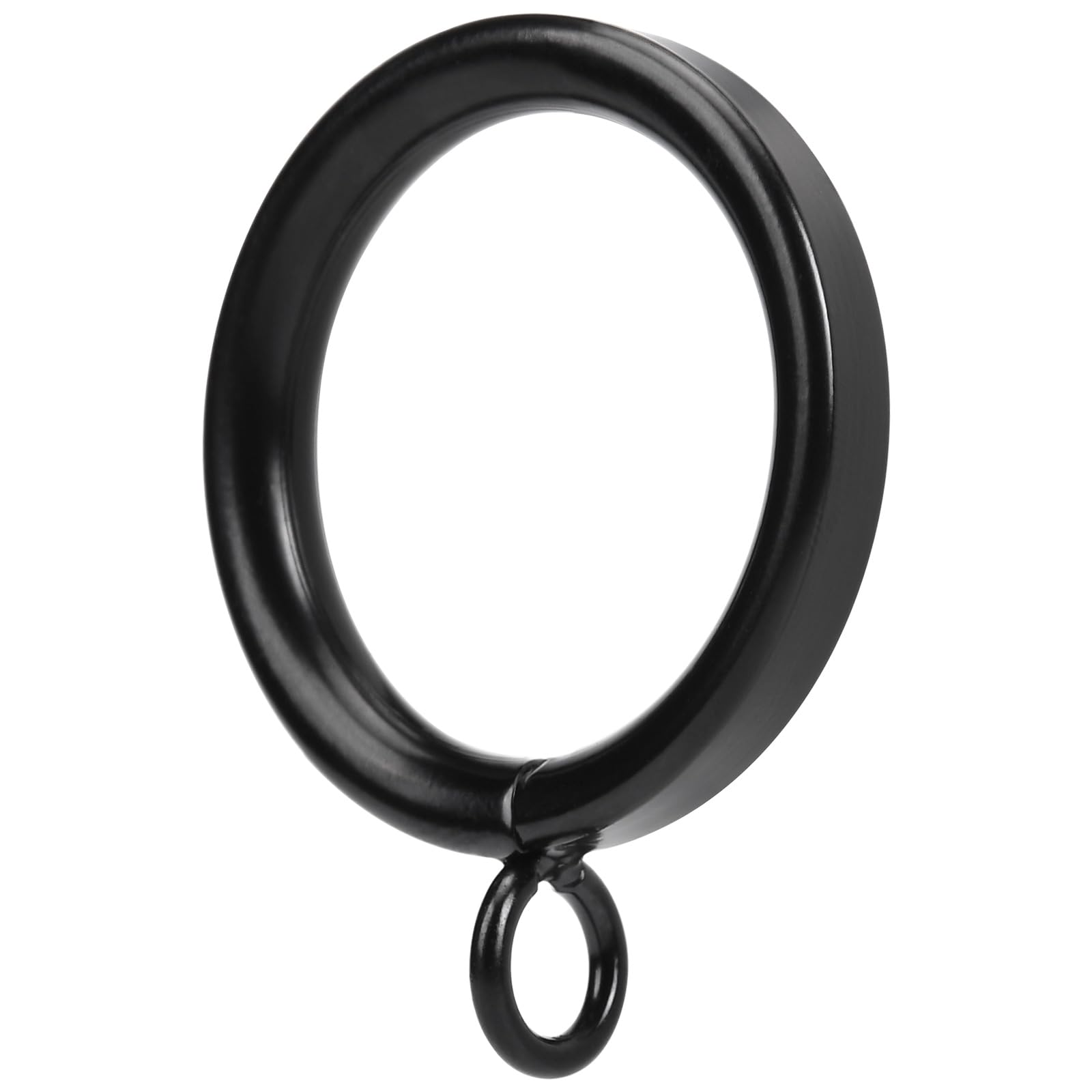 42 anelli per tende in metallo con diametro interno da 3,2 cm, con occhielli, filo spesso a semicerchio, adatti per aste fino a 2,5 cm (nero, 42 pezzi)