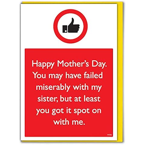 Brainbox Candy - Funny Mother's Day Card - 'Spot On with Me Mother's Day - Sister' - Perfect Hilarious Joke Card for Mum to Go with A Mothers Day or Birthday Gift Cover