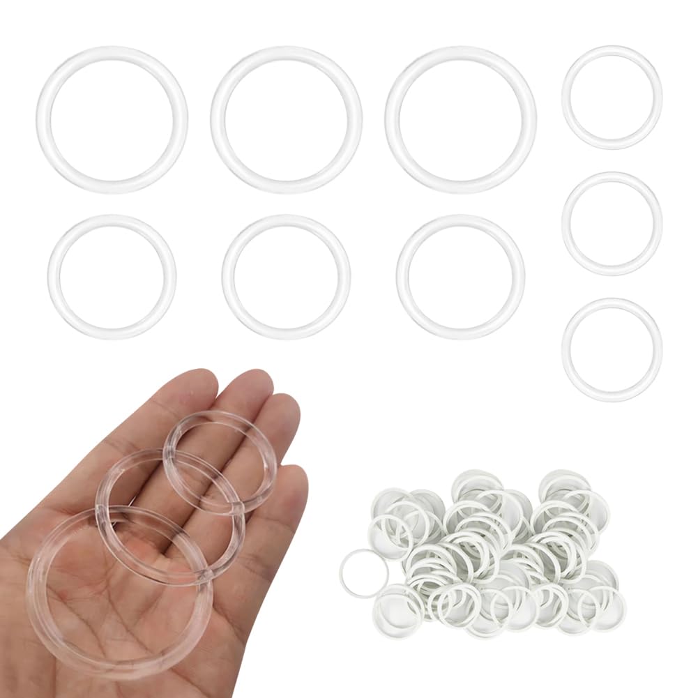 FSSTUD 9 Pcs Invisible Clothing Cinch Clip Small Shirt Cinch Rings Plastic Round Dress Clips Knot Clip Rings T-Shirt Waist Tightener with 50 Pcs Rubber Bands for Changing Shape Style