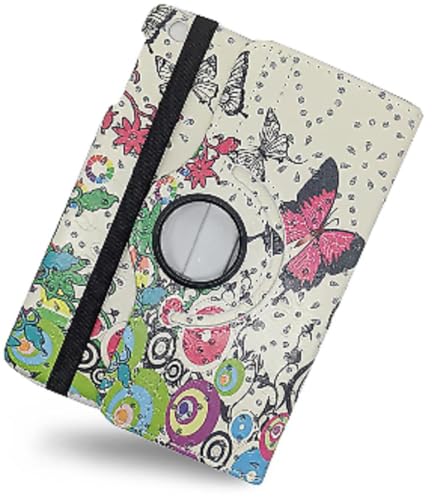 Étui en cuir rotatif pour iPad Air 2 motif papillon idéal pour travailler au salon