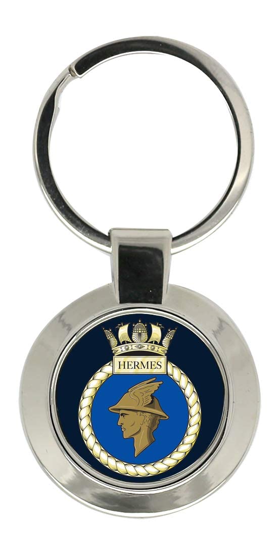 Giftshop Uk Unisex Silver Coloured Metal Hms Hermes, Royal Navy Key Ring