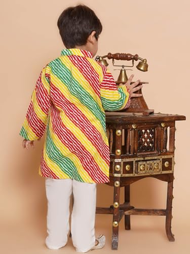 Image of AJ DEZINES Kids Ethnic Wear Cotton Printed Kurta Pyjama Set For Boys