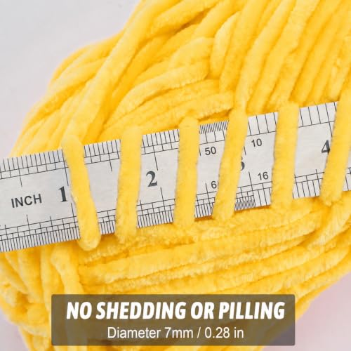 Image of Soft Velvet Chenille Yarn for Crocheting, Super Bulky Yarn for Blankets | Fluffy, plush yarn for crochet and knitting blankets, amigurumi, cushions and handmade gifts for cozy DIY projects.