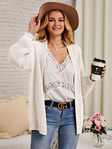 Nulibenna Women Knitted Heart Patch Open Front Long Sleeve Chunky Oversized Cardigan Sweater Loose Valentine Outerwear Coat3