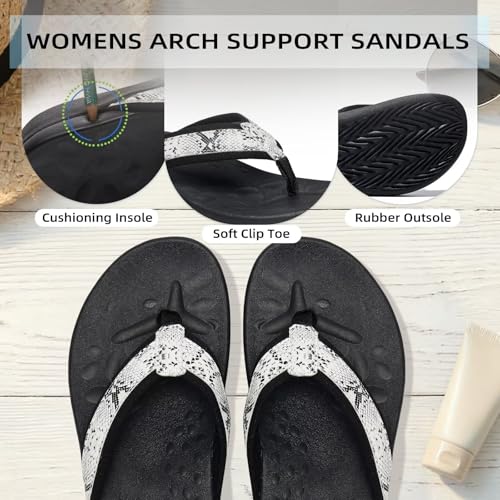 Image of Orkii Womens Plantar Fasciitis Feet Sandals, Best Orthotic Flip Flops With Arch Support, Comfortable Walking Sandals