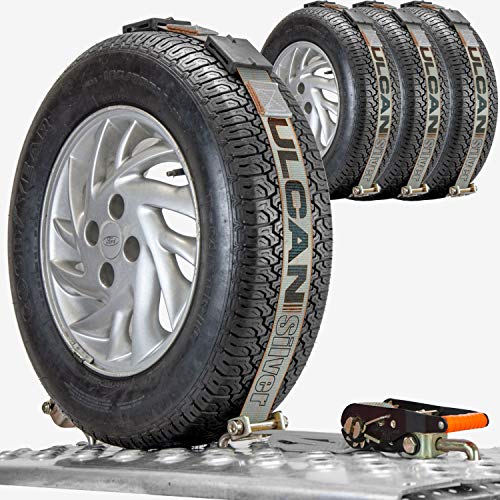 VULCAN Autohauler Car Tie Down System with Rolling Idler and 3-Cleat Design - 120 Inch Length