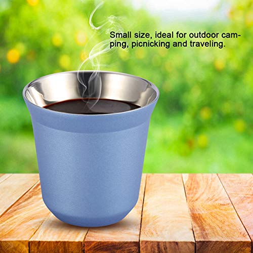 Dekaim Taza de Acero Inoxidable, Taza de café de Doble Pared de Acero Inoxidable Taza de Cerveza Tazas de té 85ml para… - Imagen 5