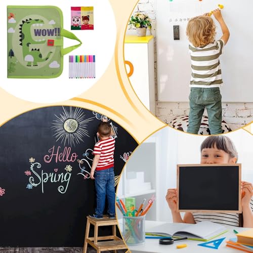 Livre de dessin effaçable avec 12 marqueurs et tableau d'écriture