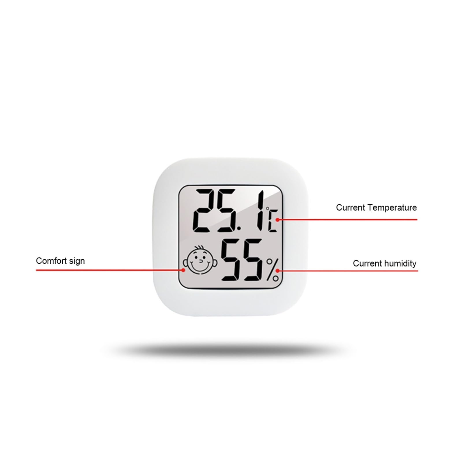 Termómetro Digital LCD higrómetro para Interiores, medidor electrónico de Temperatura y Humedad, Sensor, estación meteorológica doméstica, edición estándar-02
