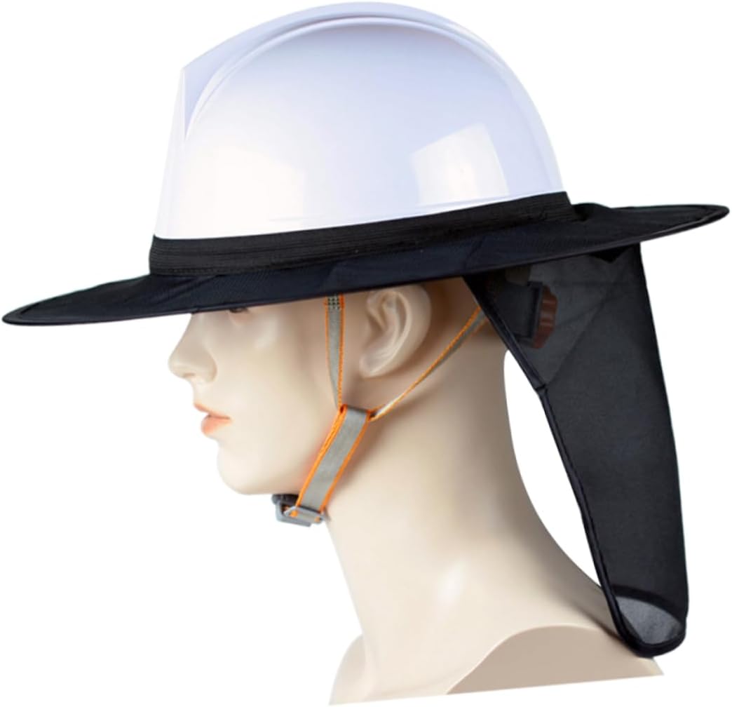 NUOBESTY Breathable Hard Hat Sun Shade with High Visibility Mesh Neck Protector for Construction Workers Full Brim Sun Shield for Outdoor Use Portable and Easy to Carry Black Without Hat