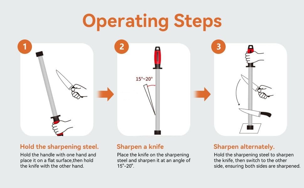 Miniatura 8 de Kota Japan - Varilla de diamante profesional de 10 pulgadas con núcleo de acero al carbono, afilador de grano doble, afilador de diamante grueso y