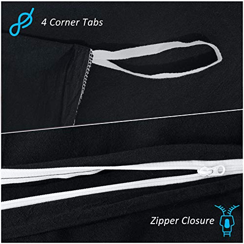 Atsense Black Duvet Cover King Size, 100% Washed Cotton Linen Feel Super Soft Comfortable, 3-Piece Black Duvet Cover Bedding Set, Durable And Easy Care, Simple Style Farmhouse Comforter Cover #TOP3