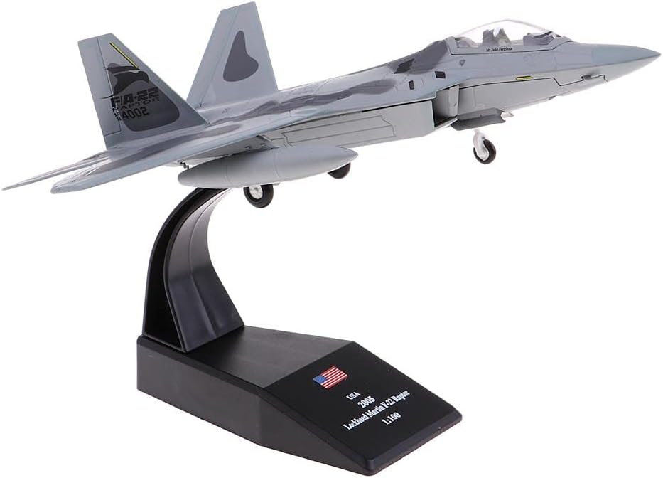 1:100 F-22 Raptor Fighter Aircraft Model Diecast Military Aeroplane Collection Art Crafts