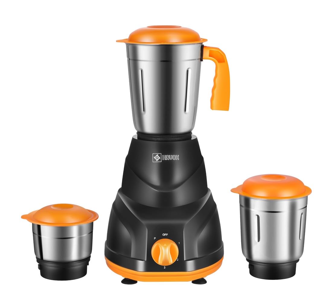Havok 750 Watt Juicer Mixer Grinder with 3 Jars for Grinding, Mixing, Juicing with Powerful Motor | 2.6 Year Warranty | (Orange & Black, 3 Jars) (B0D98CZ6TK) Amazon Price History, Amazon Price Tracker
